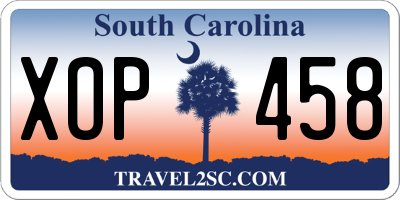 SC license plate XOP458