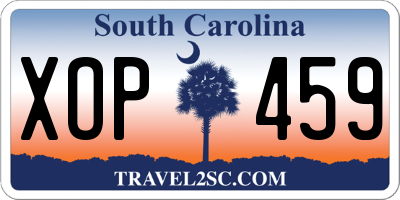 SC license plate XOP459