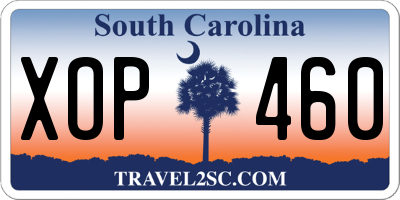 SC license plate XOP460