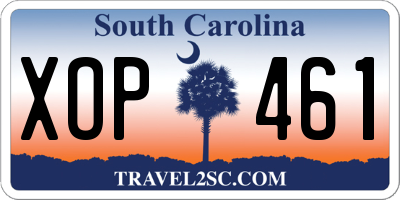 SC license plate XOP461