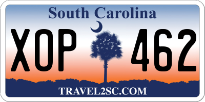 SC license plate XOP462