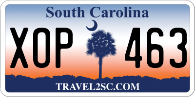 SC license plate XOP463