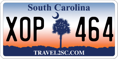 SC license plate XOP464