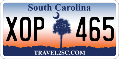 SC license plate XOP465