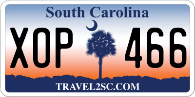 SC license plate XOP466