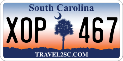 SC license plate XOP467