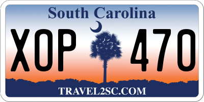SC license plate XOP470