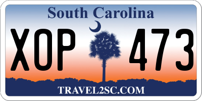 SC license plate XOP473