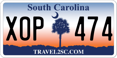 SC license plate XOP474