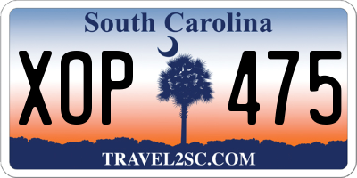 SC license plate XOP475