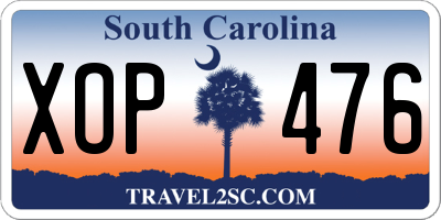 SC license plate XOP476