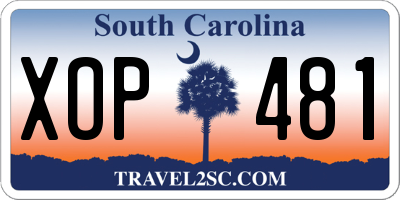 SC license plate XOP481