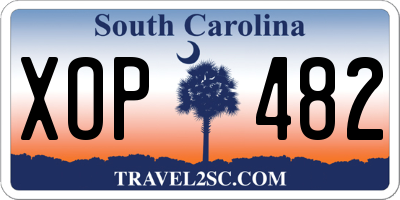 SC license plate XOP482