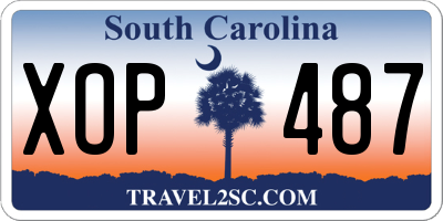 SC license plate XOP487