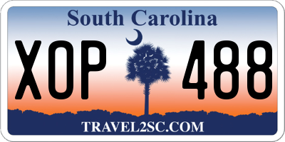 SC license plate XOP488