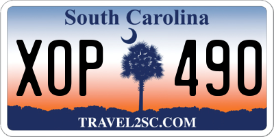 SC license plate XOP490