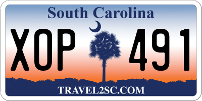 SC license plate XOP491