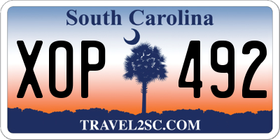 SC license plate XOP492