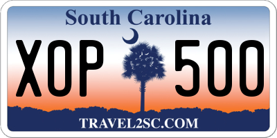SC license plate XOP500