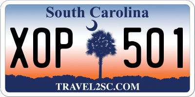 SC license plate XOP501