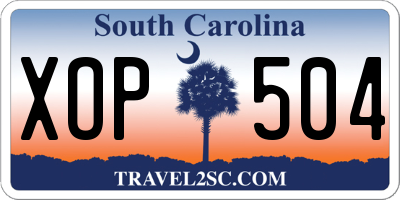 SC license plate XOP504