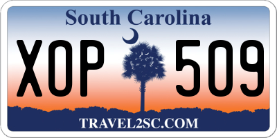 SC license plate XOP509