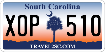 SC license plate XOP510