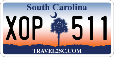 SC license plate XOP511