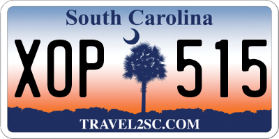 SC license plate XOP515
