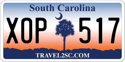 SC license plate XOP517