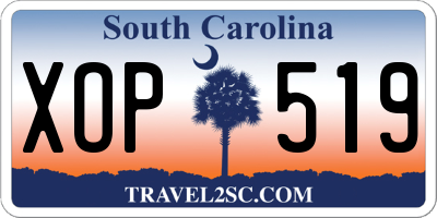 SC license plate XOP519