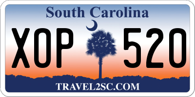 SC license plate XOP520