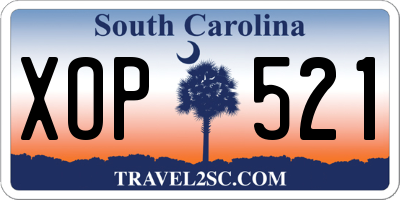 SC license plate XOP521