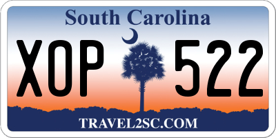 SC license plate XOP522