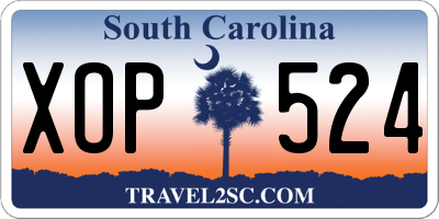 SC license plate XOP524