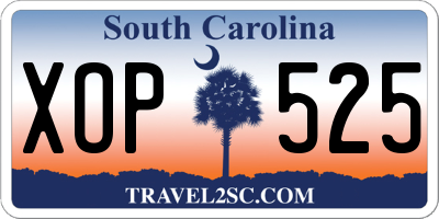 SC license plate XOP525