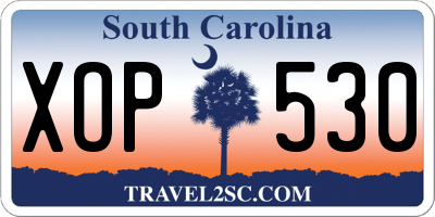SC license plate XOP530