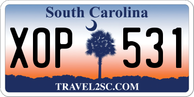 SC license plate XOP531