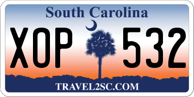 SC license plate XOP532