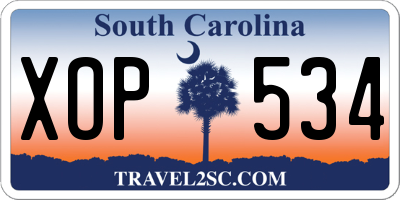 SC license plate XOP534