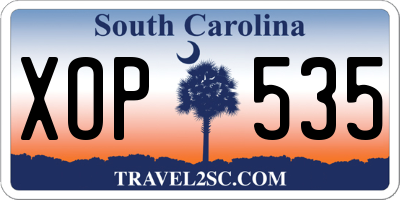SC license plate XOP535