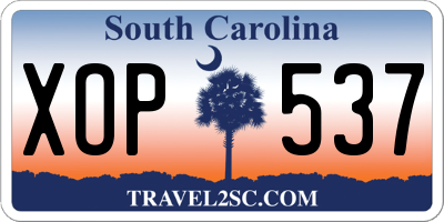 SC license plate XOP537