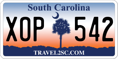 SC license plate XOP542