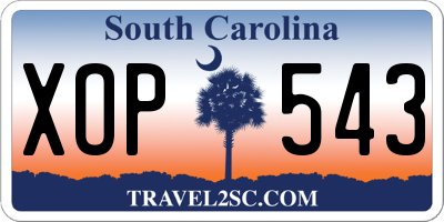 SC license plate XOP543