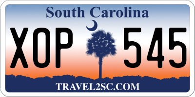 SC license plate XOP545