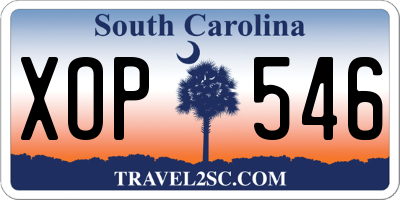 SC license plate XOP546