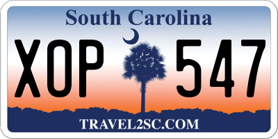 SC license plate XOP547