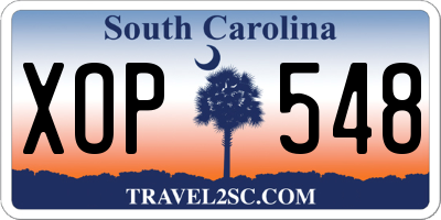 SC license plate XOP548