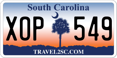 SC license plate XOP549