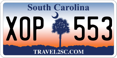 SC license plate XOP553